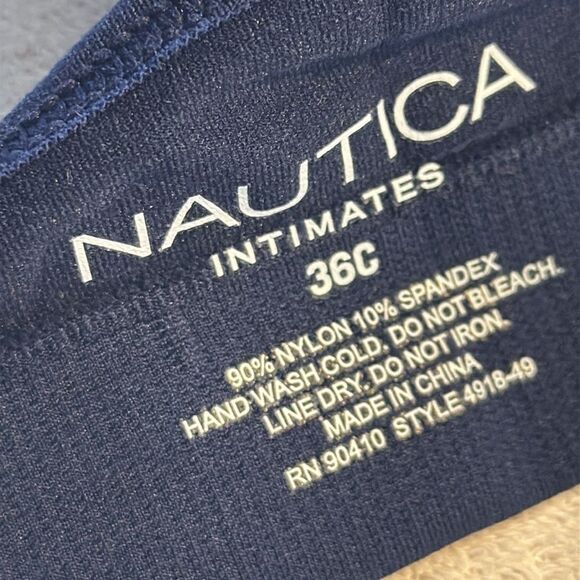 Nautica Underwire Padded Bra 36C Navy Blue NWT‎ Adjustable Straps - Picture 7 of 7